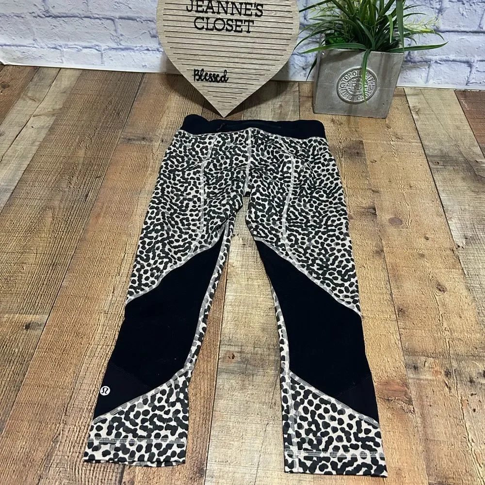 Lululemon Pace Rival Crop *Full-On Luxtreme Ace Spot Grain Black / Black